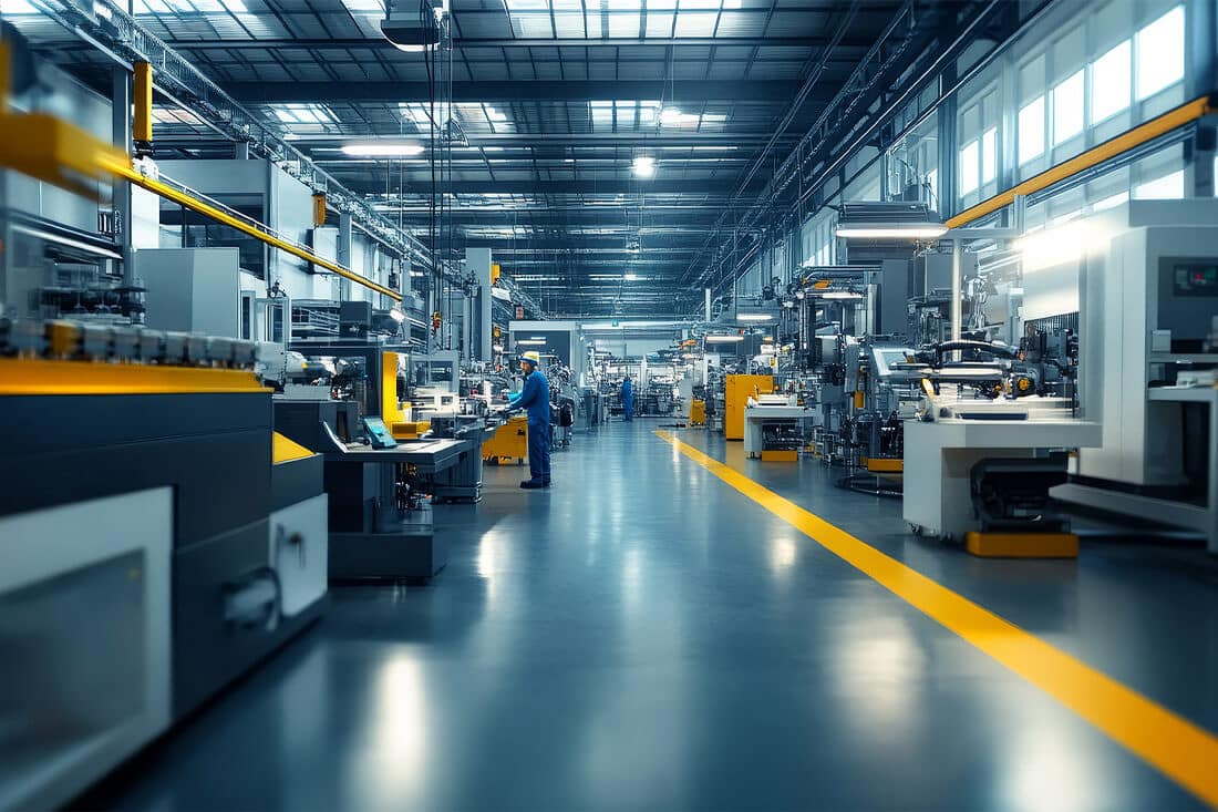 worker in warehouse on a tablet